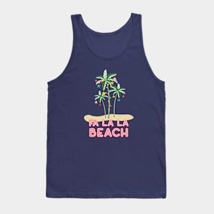 Fa La La La Beach Festive Palm Trees Tank Top